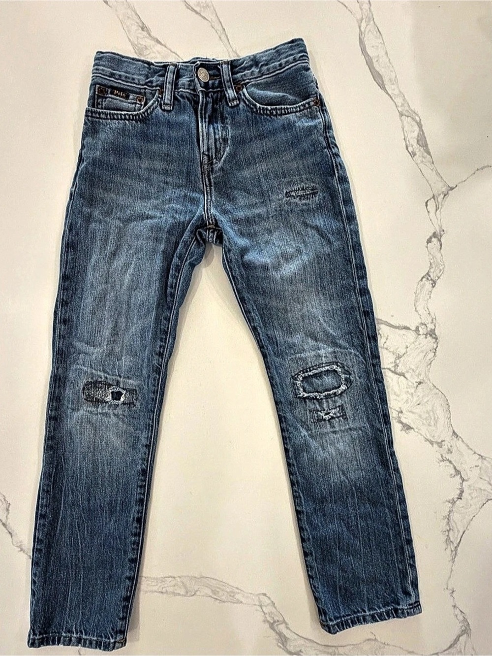 Polo Ralph Lauren Boys Sullivan Slim Distressed Jeans Size 8 Adjustable Waist